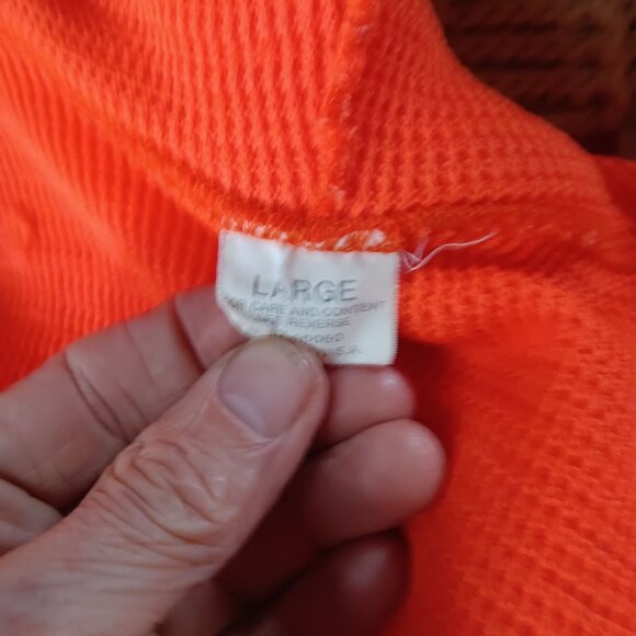 Men's Large Vintage 1980's Hoody Jacket Golden Harvest Farmer Patch Drawstring - Picture 9 of 9